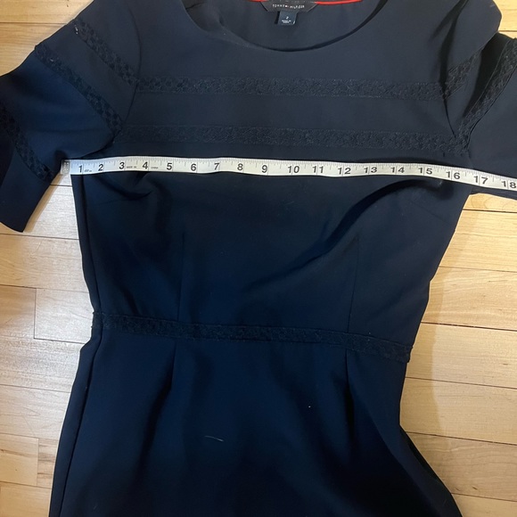 Tommy Hillfiger A-Line Midi Length  Short Sleeve Lace Detail Navy Blue Dress 2 - Picture 11 of 13